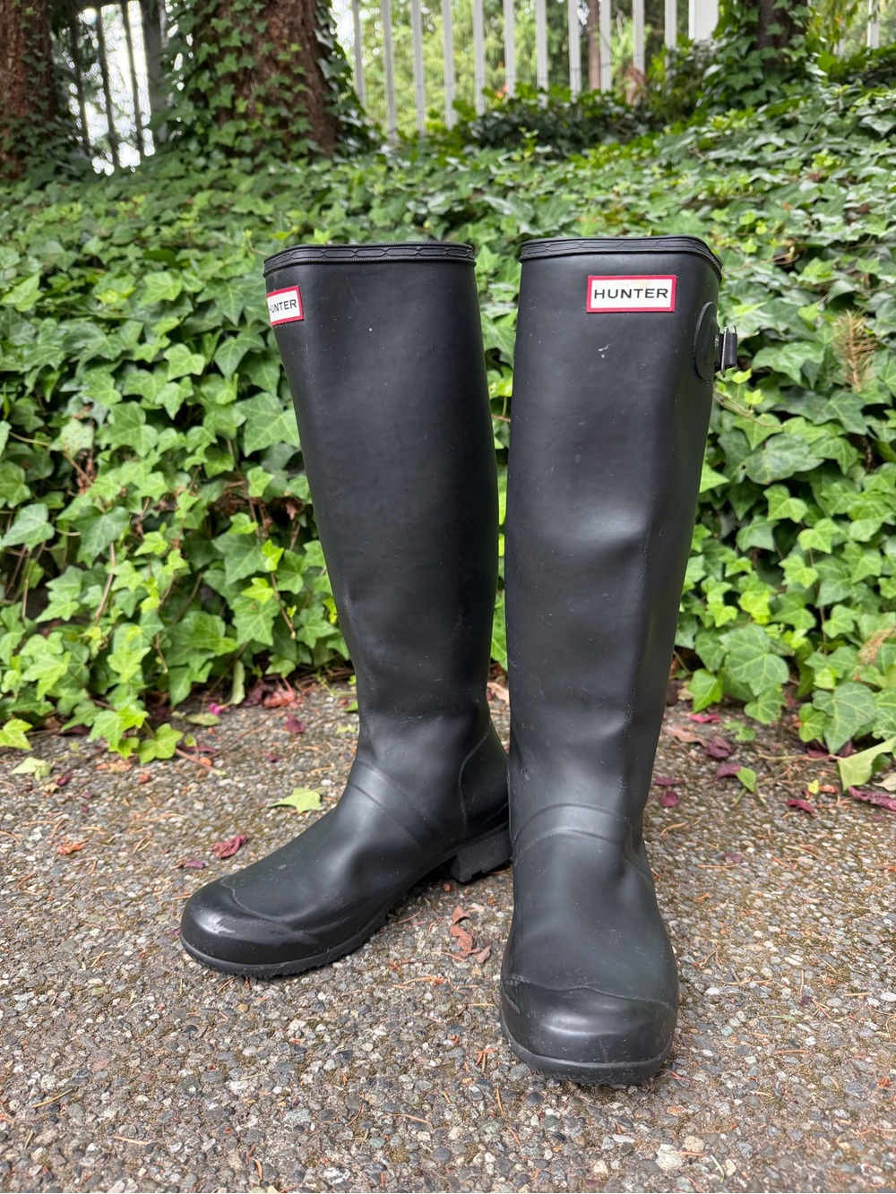 Hunter Black Knee-High Packable Rain Boots